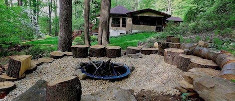 An amazing fire pit for S'mores, hot dogs...or simply relax & share stories