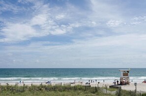 Beach and ocean views from upper and lower decks