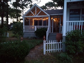 Turtle shack, breezeway, and front sitting area. 