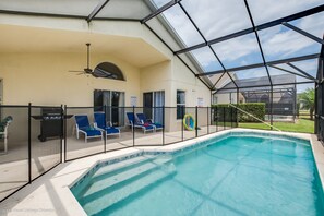 HUGE 30 FT POOL AREA WITH LOTS OF SPACE AND GETS LOTS OF SUN