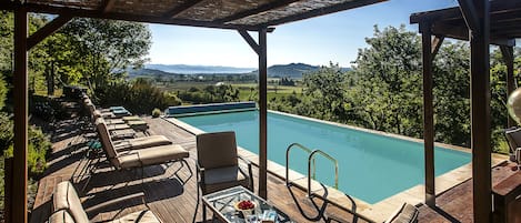 Heated Pool with fabulous views across the valley