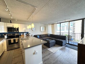 New added sectional couch is the perfect place to relax and watch a great movie on Netflix!