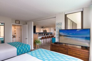 With another TV in the bedroom, guests can enjoy