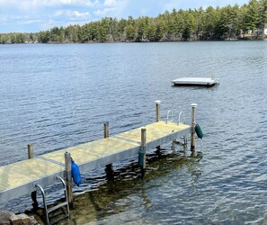Clear water private dock and swim platform. New decking this year. 