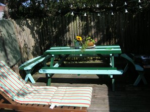 section of the enclosed back deck
