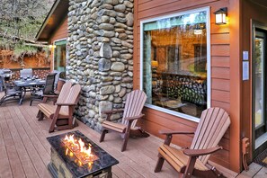 Get warm next to the gas fire pit