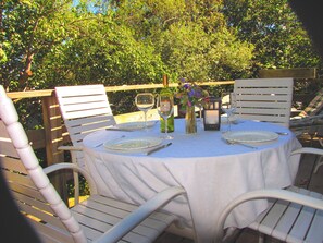 Dine on the large back deck