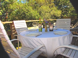 Dine on the large back deck