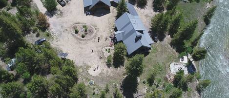 Arial view of property