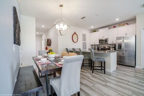 Dining area fronting the kitchen for an easier access to your food