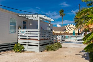 The house is a 2 bedroom/2 bath bungalow with a private pool!