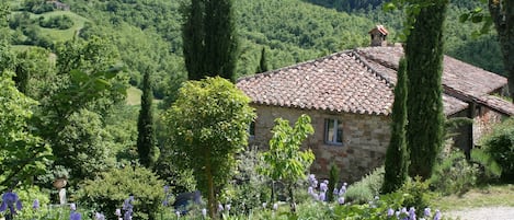 The Padronale Farmhouse looks out over the beautiful valley.