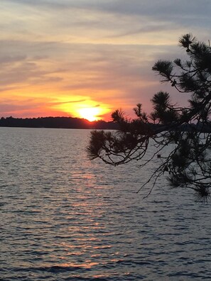 Watch the sunset down the moon river right from the dining room