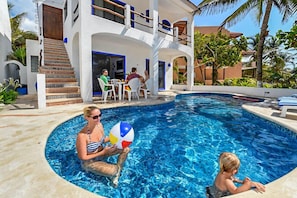 Oceanside pool - Casa Salvaje Aventuras Akumal beach Mexico vacation rental
