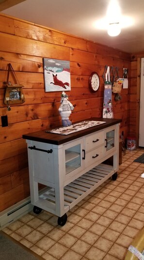 Side board in kitchen area