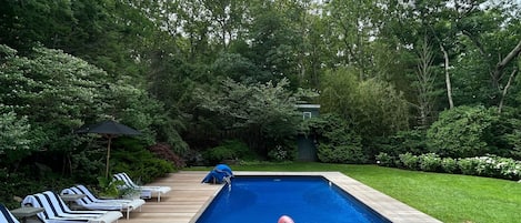 Private in-ground pool. 4 to 10' deep