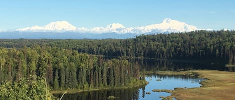 Left to Right:  Mt. Foraker (17,400), Mt. Hunter (14,573), Denali (20, 310)