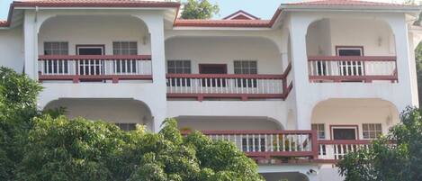 The side of the property with views of Rodney Bay and Pigeon Island