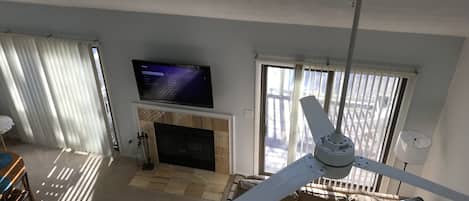 Looking down from loft