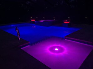 Night time pool view