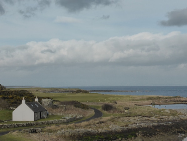 Fife Ness Cottage, looking north towards Angus