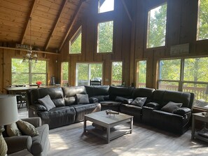 Open Large Living Room with recliner sectional 