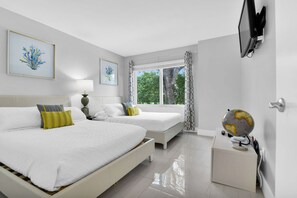Second bedroom with two full beds