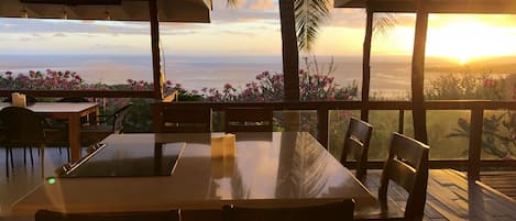 Sunset over the kitchen island