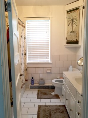 Bathroom with tub and shower