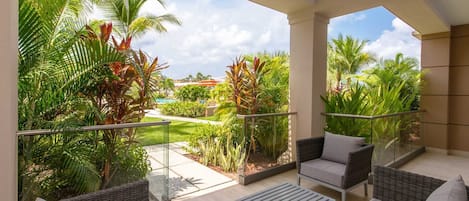 Your deluxe veranda at the Ocean Garden Two-bedroom condo
