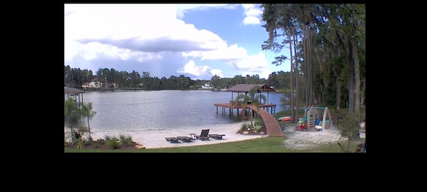 Lakefront beach