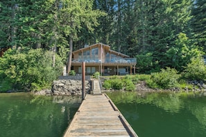 View of house from the lake from private dock