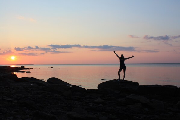 Sunset at shore.