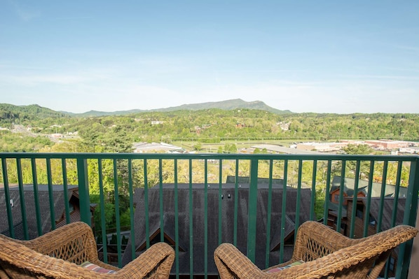 Enjoy your morning breakfast on the balcony and views of the valley below.