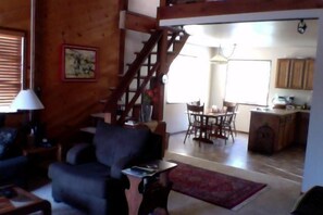 Living and dining area with seating for 10. 