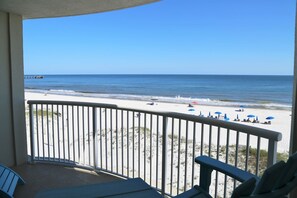 Amazing beach front views from the comfort of your vacation home.  Royal Palms is in a prime location with plenty of shopping & dining options nearby.