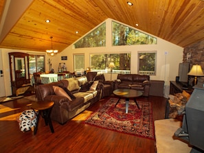 This living room is the perfect place to gather and kick back, enjoy some great conversation or just have some quiet time to enjoy the beautiful view.