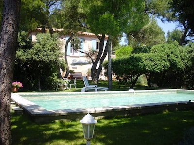 Provencal Bastide in the shadow of old pines and oaks