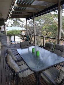 Holiday house nestled in native bush land overlooking wetlands