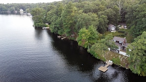 Quite and peaceful lakefront home on 2.8 acres, and abutting Peppercorn Hill.