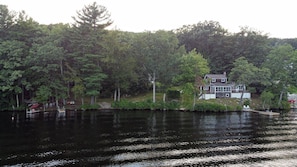 300 ft of lake frontage with beach, boat ramp and 3 docks 