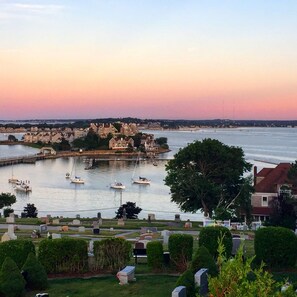 View of my home, Spinnaker Island and water from top of hill behind my home
