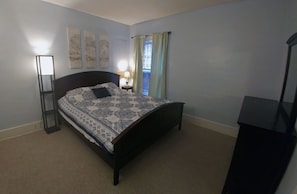 King bed in master bedroom