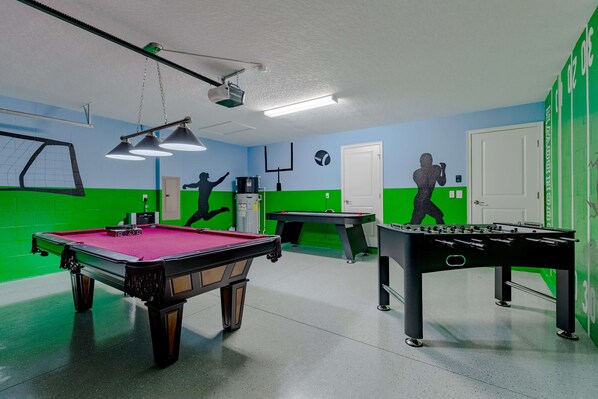 Level up your fun! Pool, air hockey, and foosball - something for everyone!