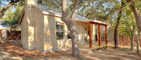 Front of cabin from the parking area