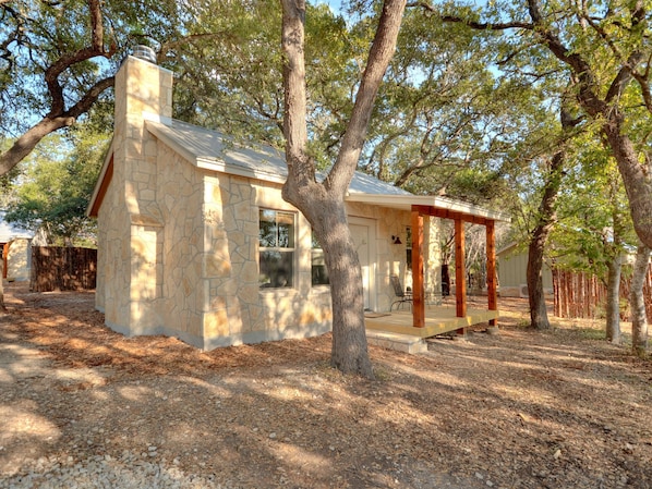 Front of cabin from the parking area