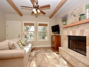 Living room area from dining area