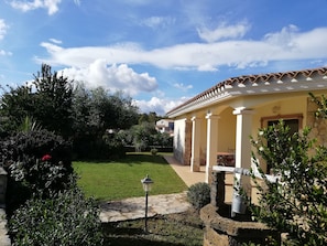 Front of the villa and garden