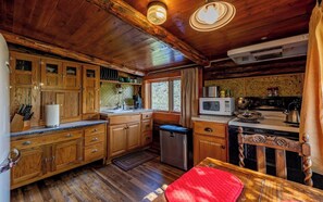 Beautiful and unique kitchen area.