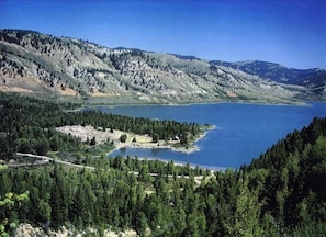 Slide Lake is just outside of Grand Teton Nat'l Park-55 miles from Yellowstone